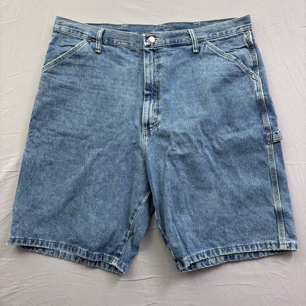 Wrangler Carpenter Denim Shorts Mens 38 Blue Medium Wash Utility Y2K Grunge